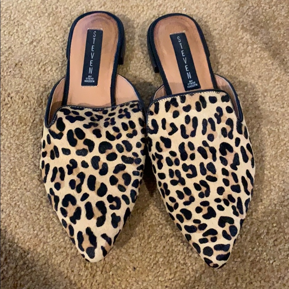 STEVEN by Steve Madden Valent Leopard Hair Mules